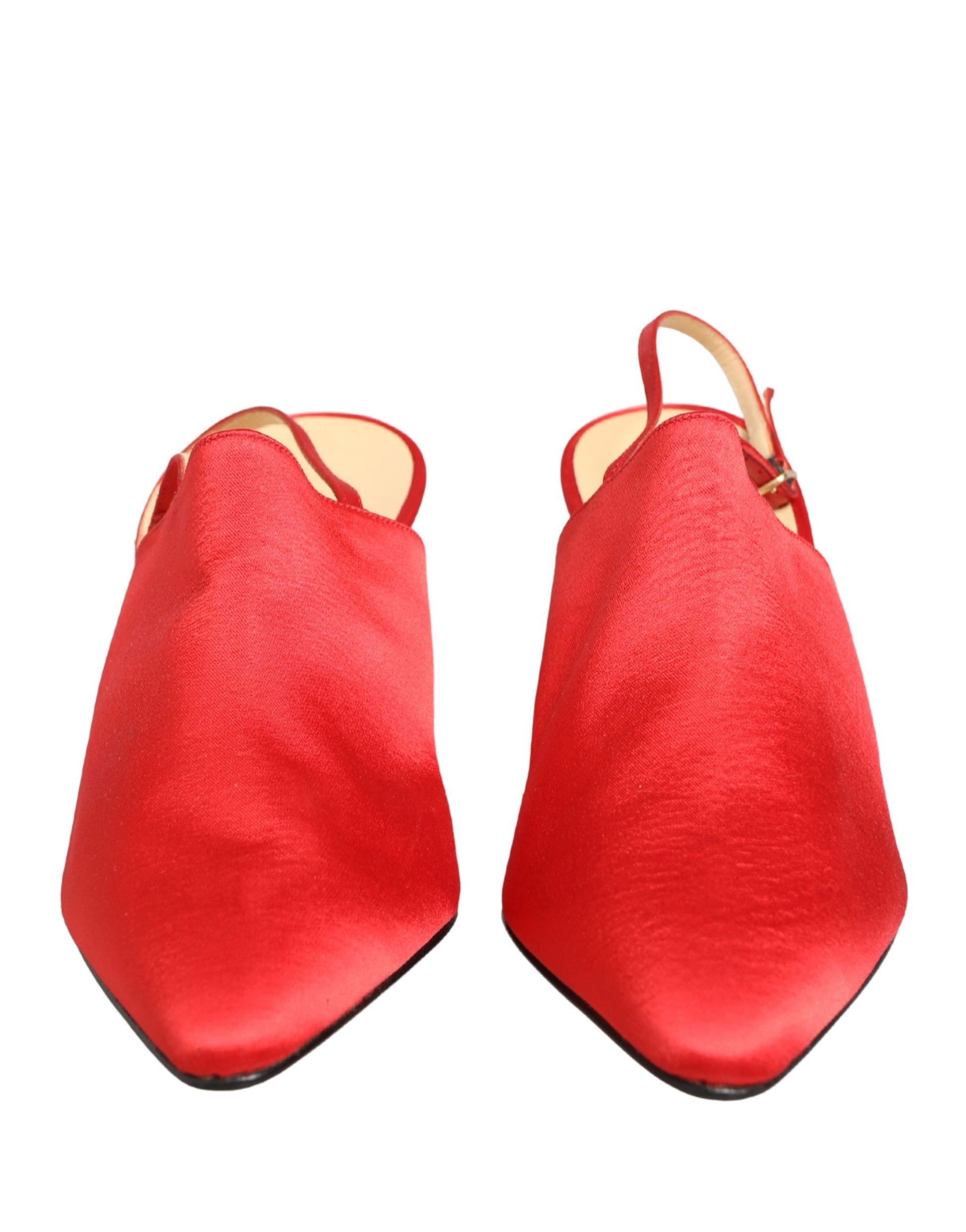 Dolce & Gabbana Red Suede Heel Slingback Shoes Curated Luxury Accessories by Orvyn