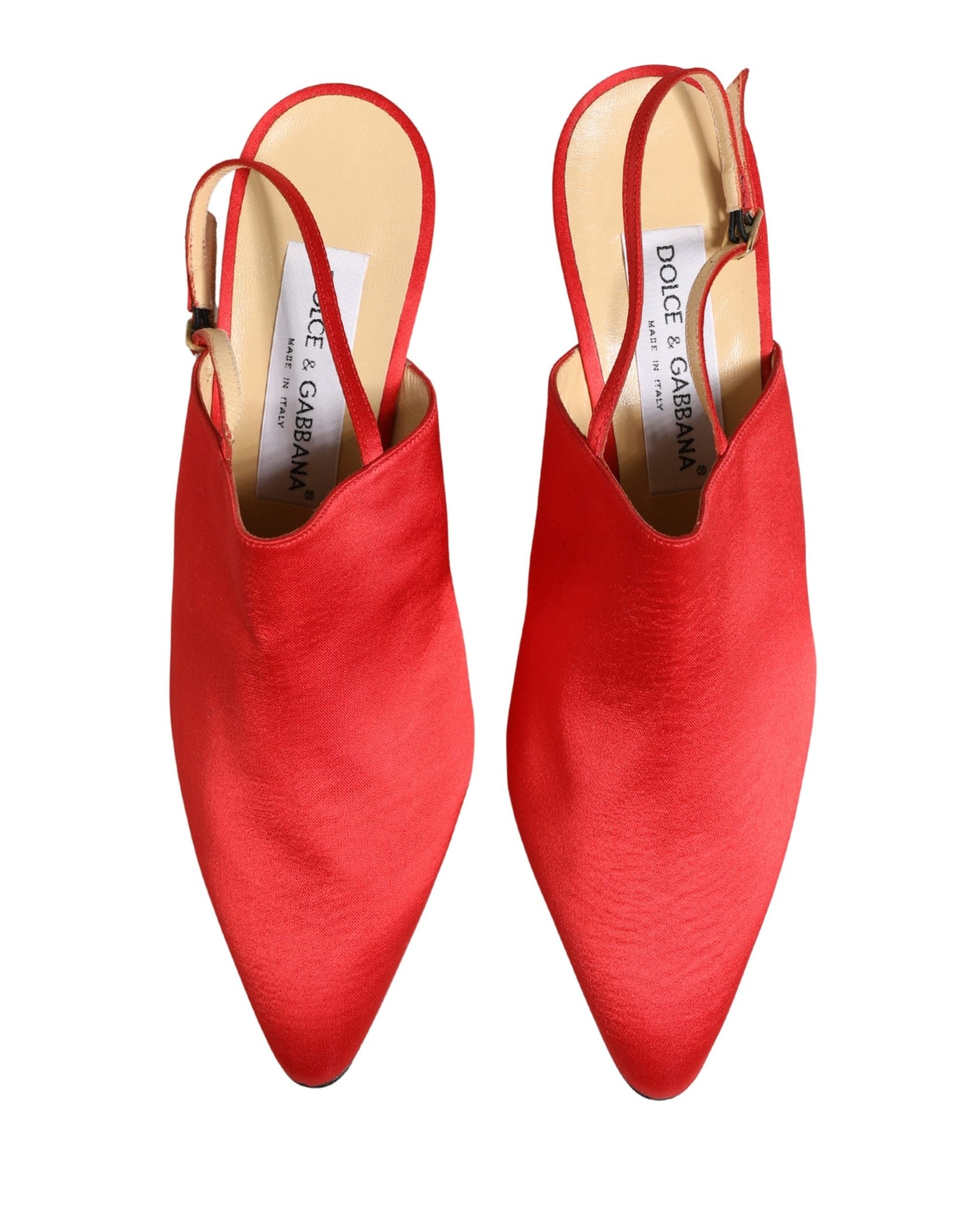Dolce & Gabbana Red Suede Heel Slingback Shoes Curated Luxury Accessories by Orvyn