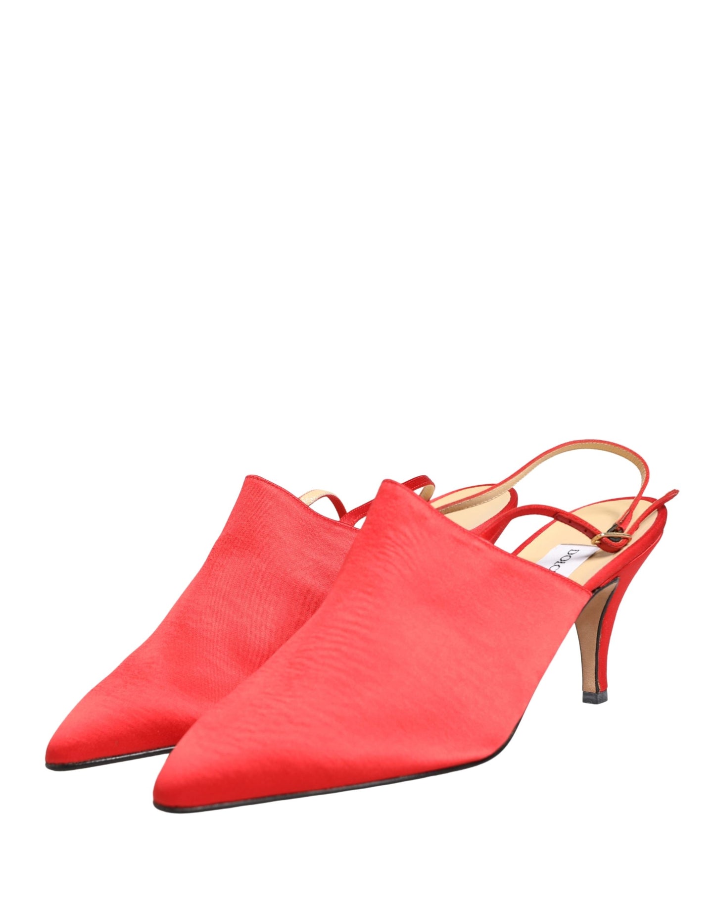 Dolce & Gabbana Red Suede Heel Slingback Shoes Curated Luxury Accessories by Orvyn