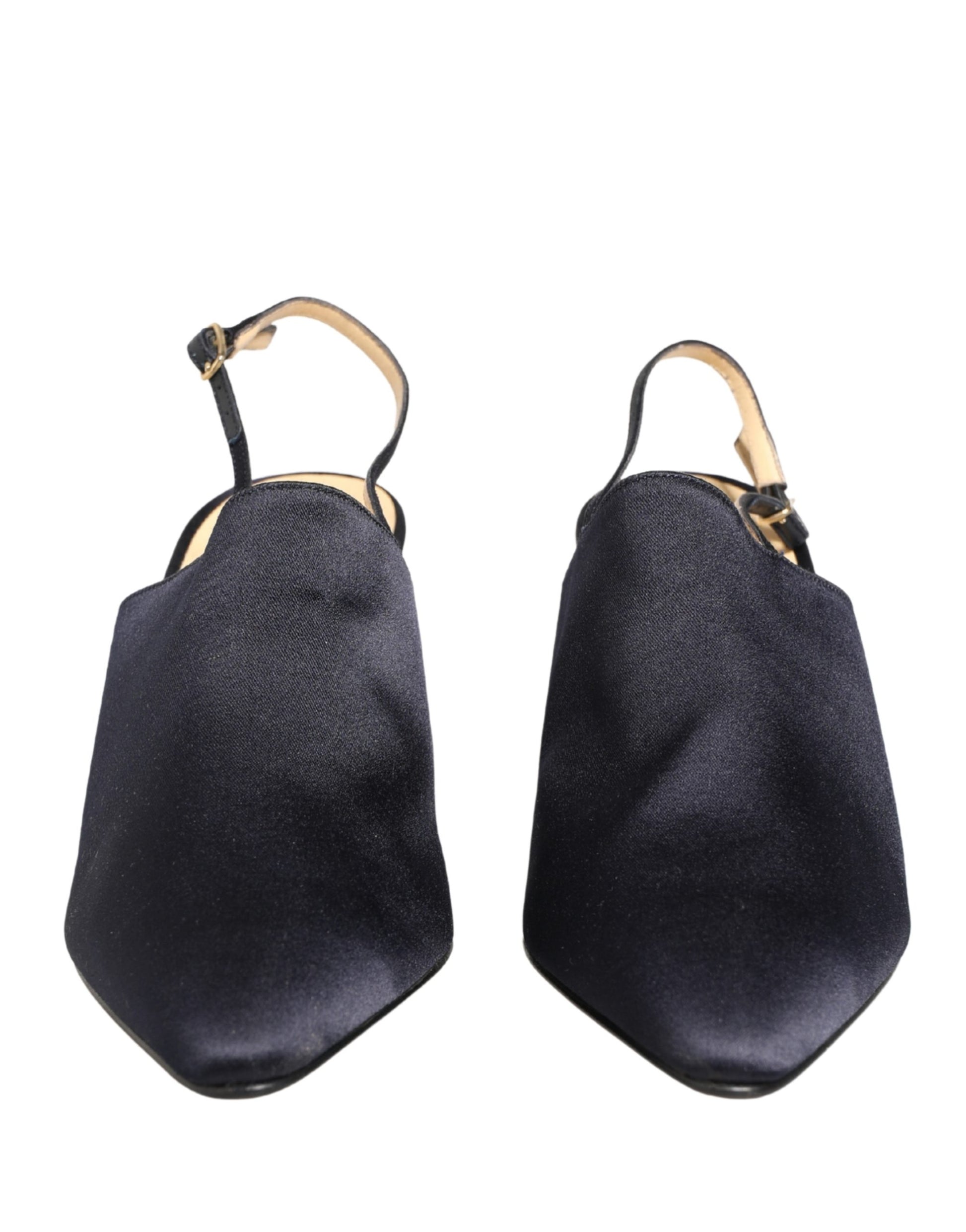 Dolce & Gabbana Black Suede Heels Slingbacks Shoes Curated Luxury Accessories by Orvyn