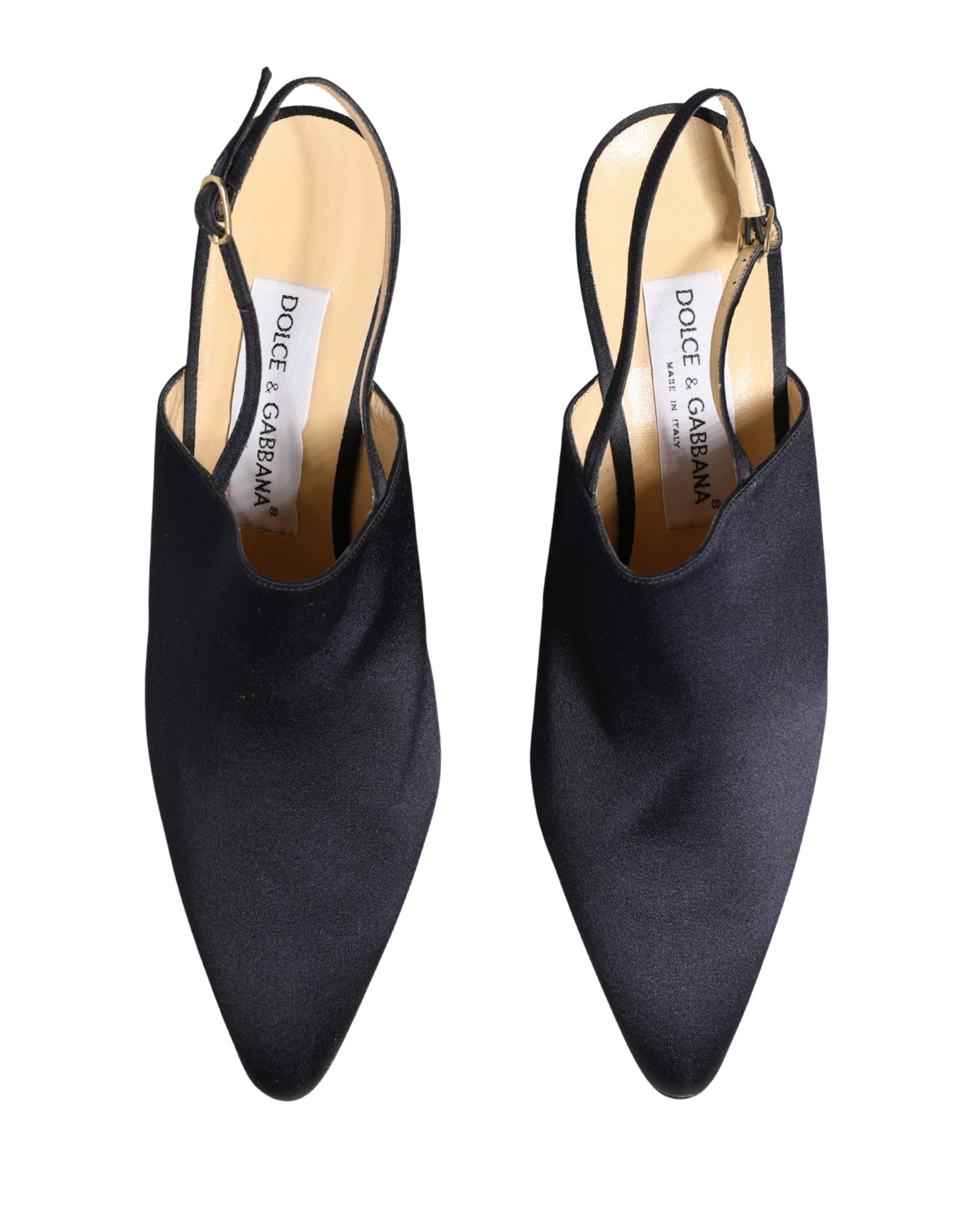 Dolce & Gabbana Black Suede Heels Slingbacks Shoes Curated Luxury Accessories by Orvyn