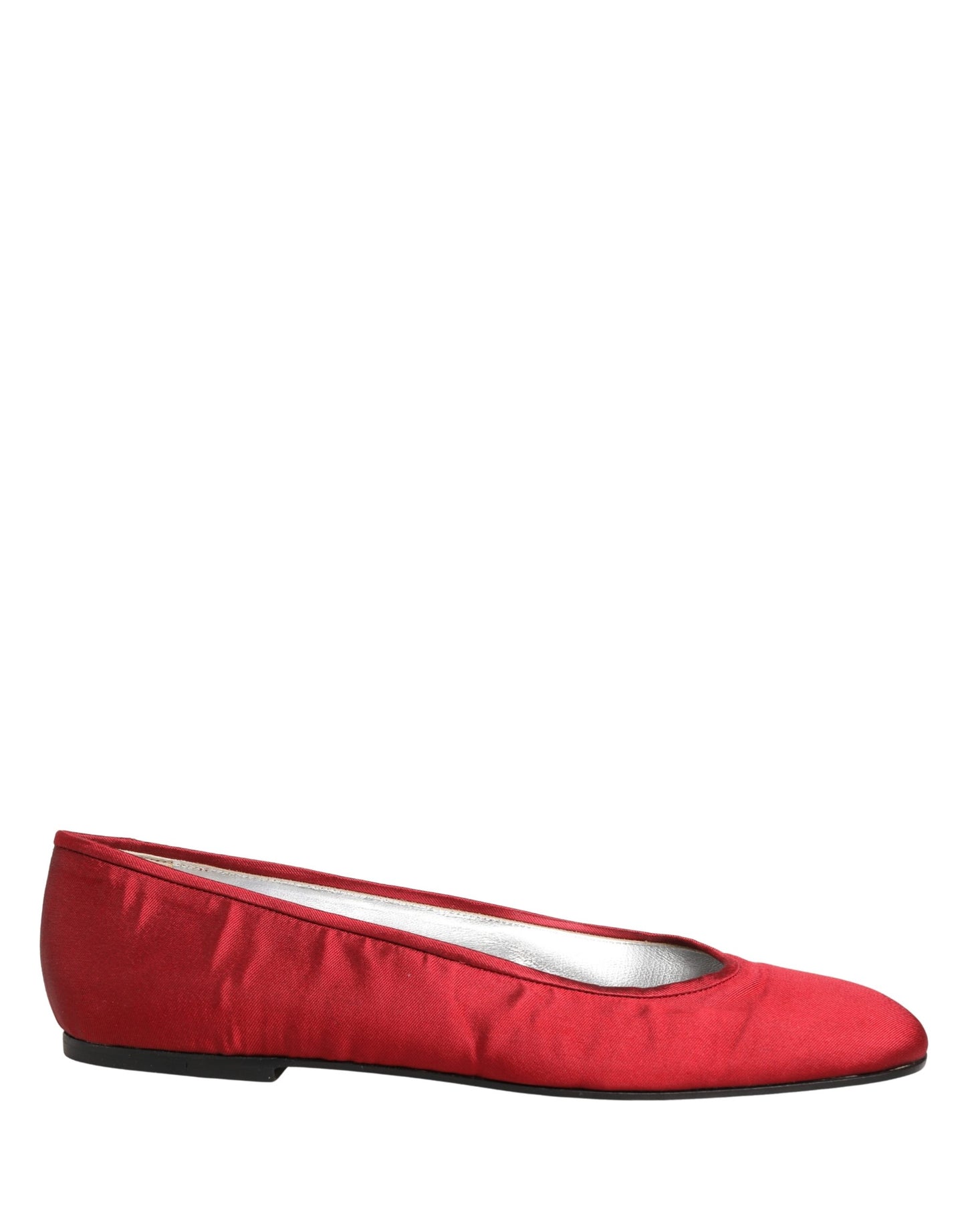 Dolce & Gabbana Red Satin Fabric Ballet Slip On Flats Shoes Curated Luxury Accessories by Orvyn