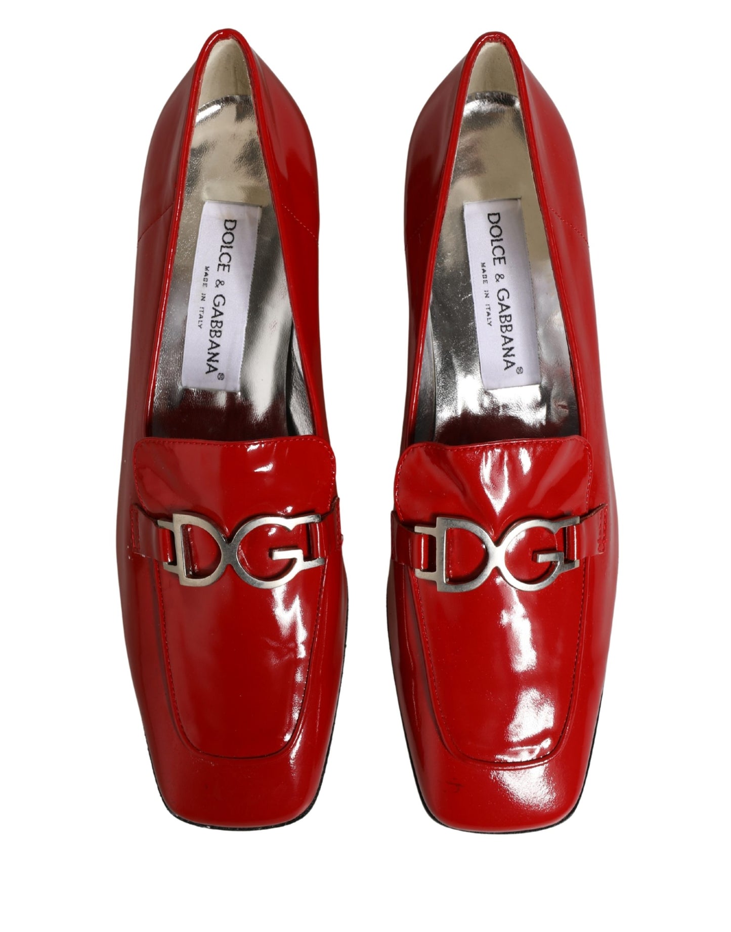 Dolce & Gabbana Red Patent Leather Moccasin Slip On Shoes Curated Luxury Accessories by Orvyn