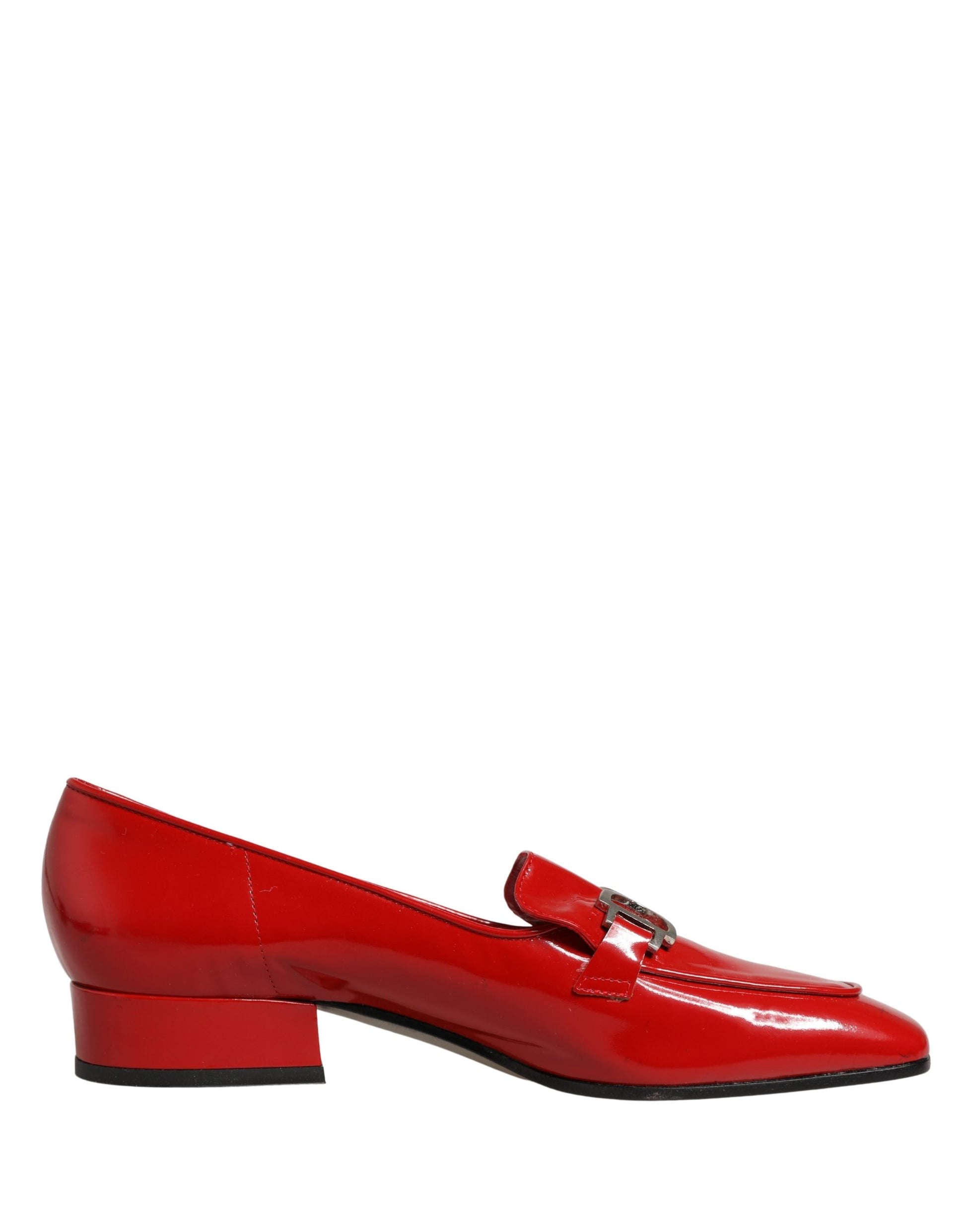 Dolce & Gabbana Red Patent Leather Moccasin Slip On Shoes Curated Luxury Accessories by Orvyn