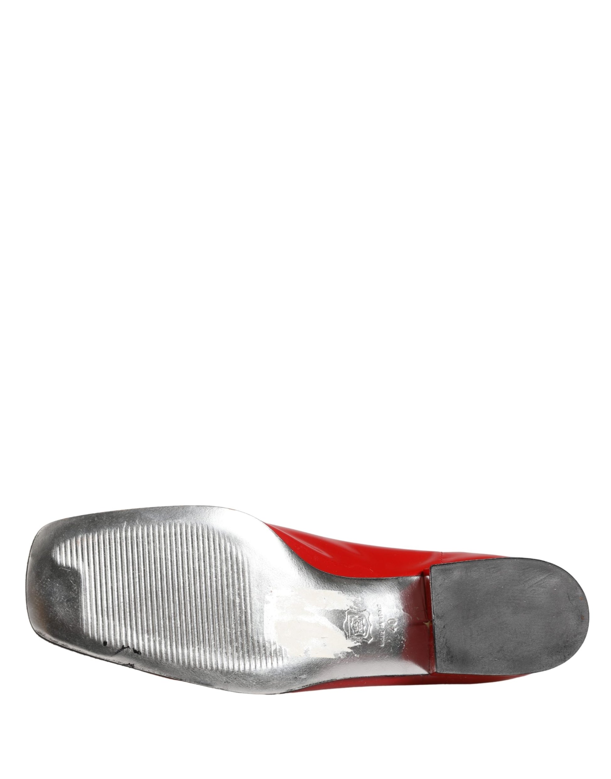 Dolce & Gabbana Red Patent Leather Moccasin Slip On Shoes Curated Luxury Accessories by Orvyn