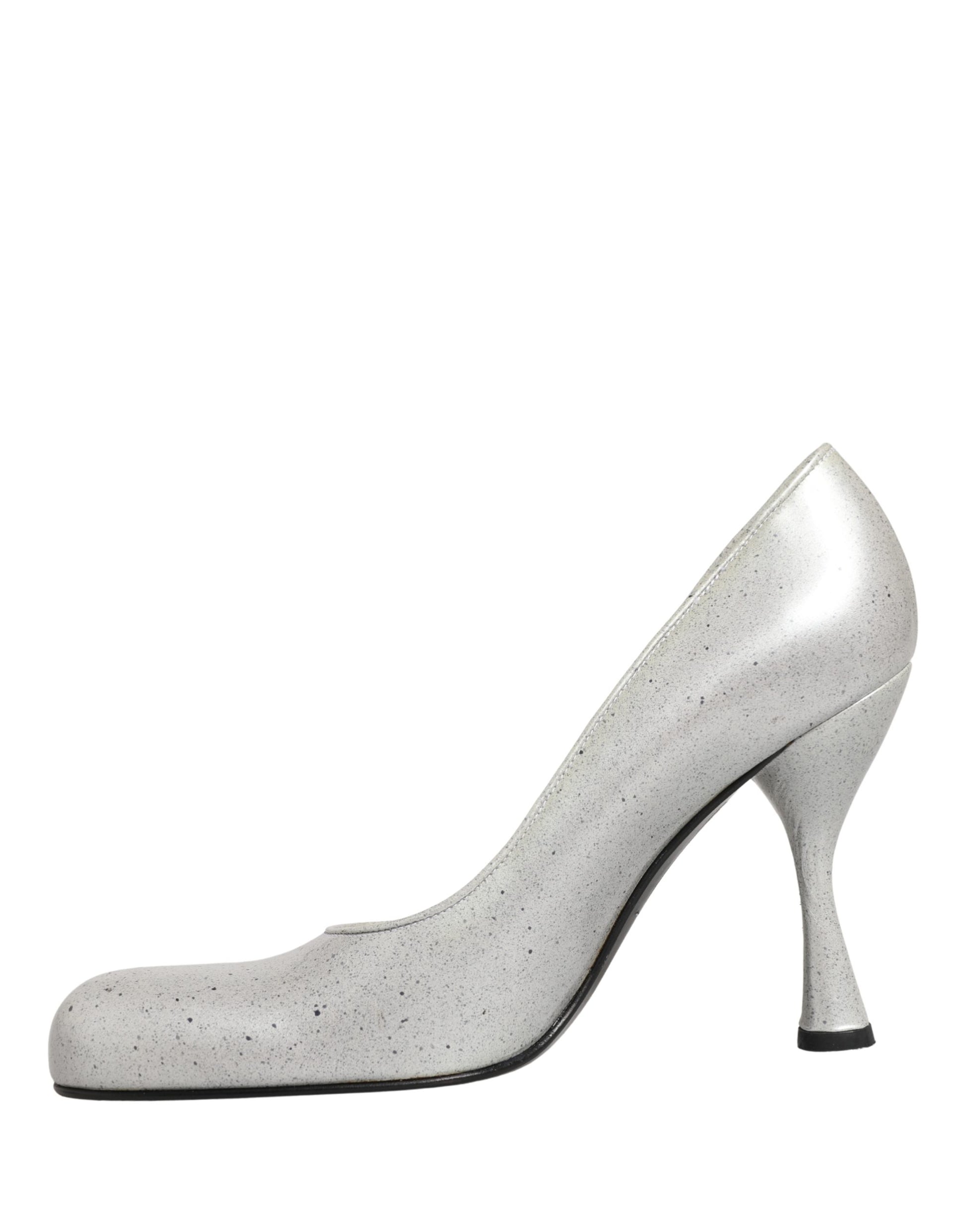 Dolce & Gabbana White Leather High Heels Women Pumps Shoes Curated Luxury Accessories by Orvyn