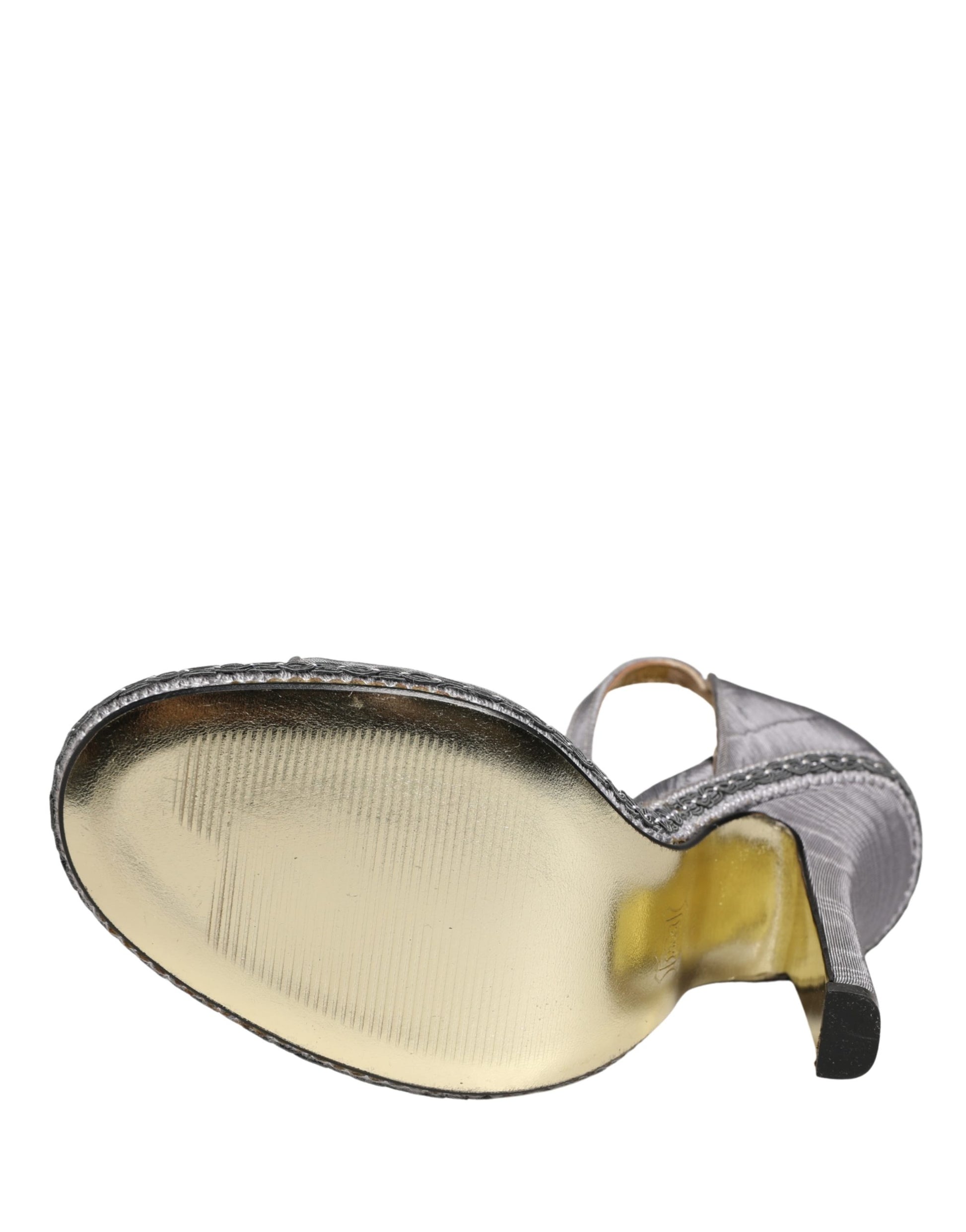 Dolce & Gabbana Gray High Heeled Sandals Ankle Strap Shoes Curated Luxury Accessories by Orvyn