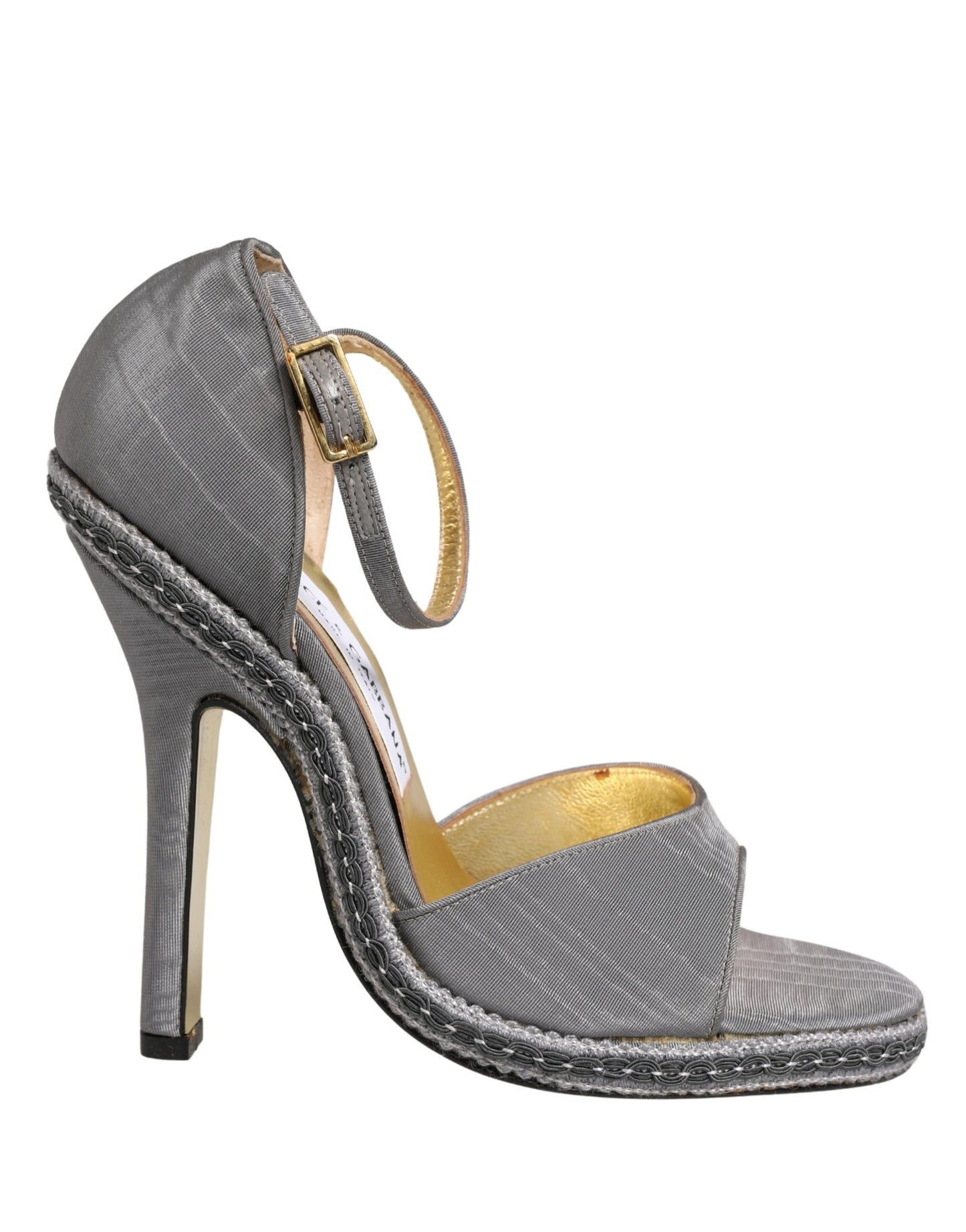 Dolce & Gabbana Gray High Heeled Sandals Ankle Strap Shoes Curated Luxury Accessories by Orvyn