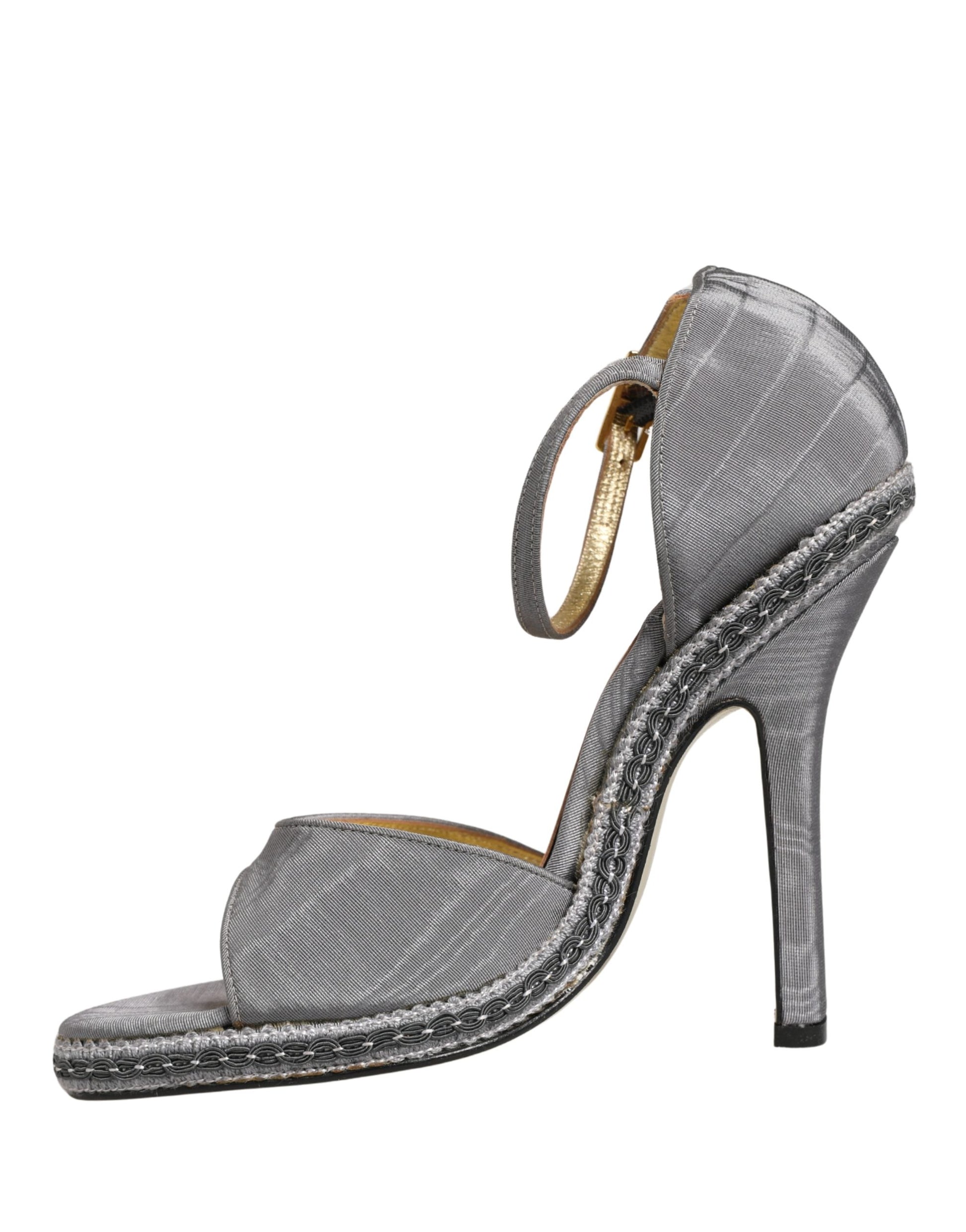 Dolce & Gabbana Gray High Heeled Sandals Ankle Strap Shoes Curated Luxury Accessories by Orvyn