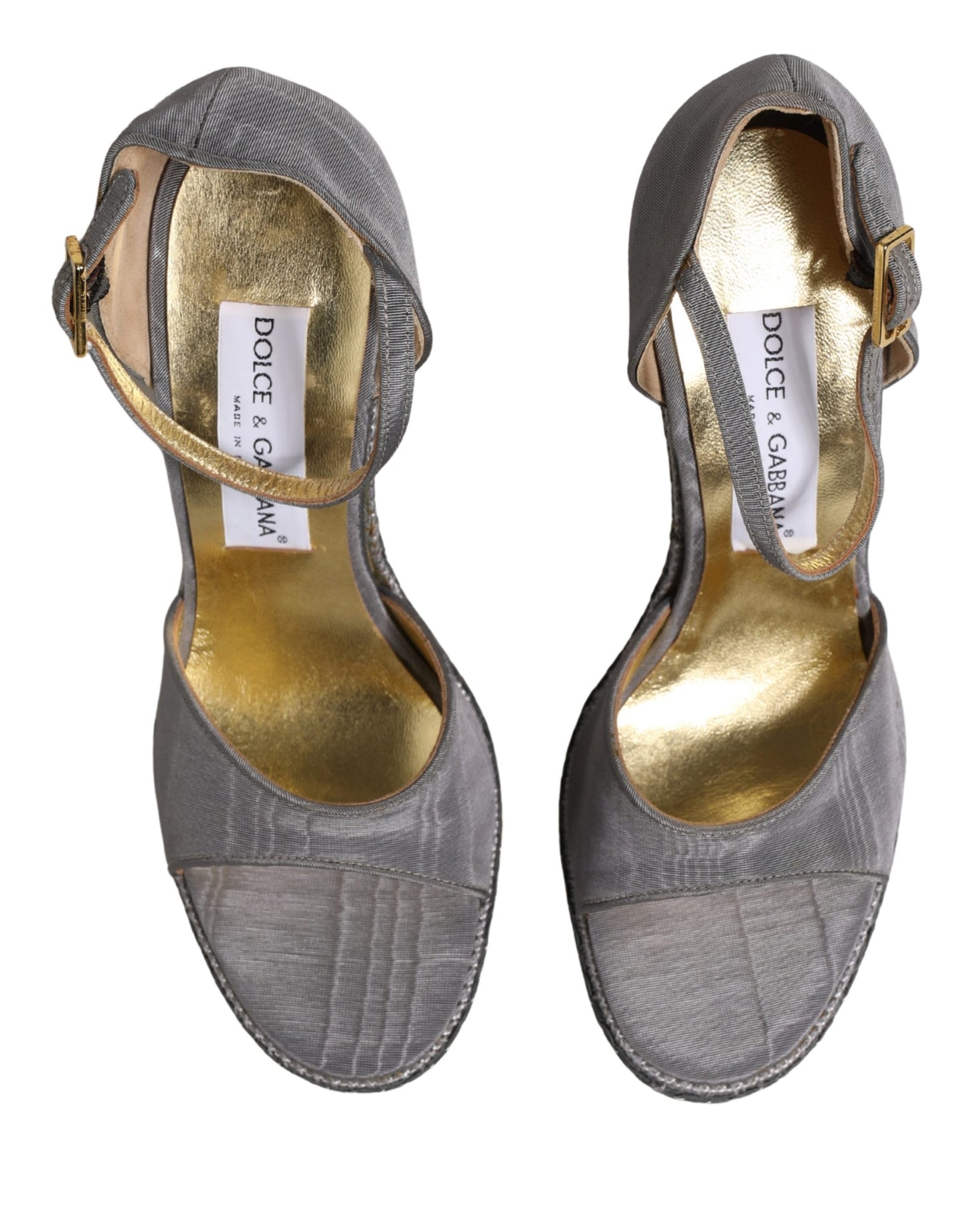Dolce & Gabbana Gray High Heeled Sandals Ankle Strap Shoes Curated Luxury Accessories by Orvyn