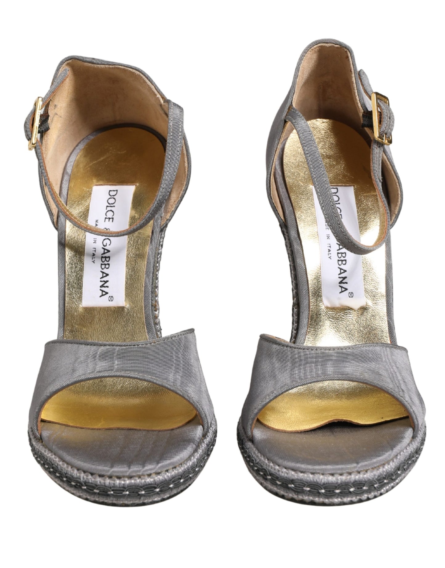 Dolce & Gabbana Gray High Heeled Sandals Ankle Strap Shoes Curated Luxury Accessories by Orvyn