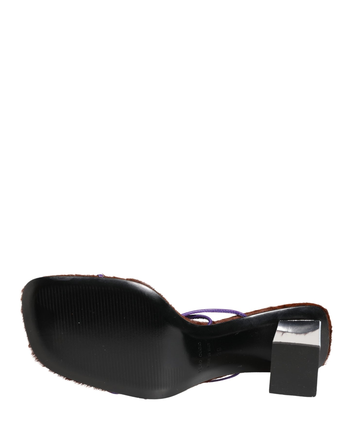 Dolce & Gabbana Silver Block Heels Slip On Sandals Shoes Curated Luxury Accessories by Orvyn