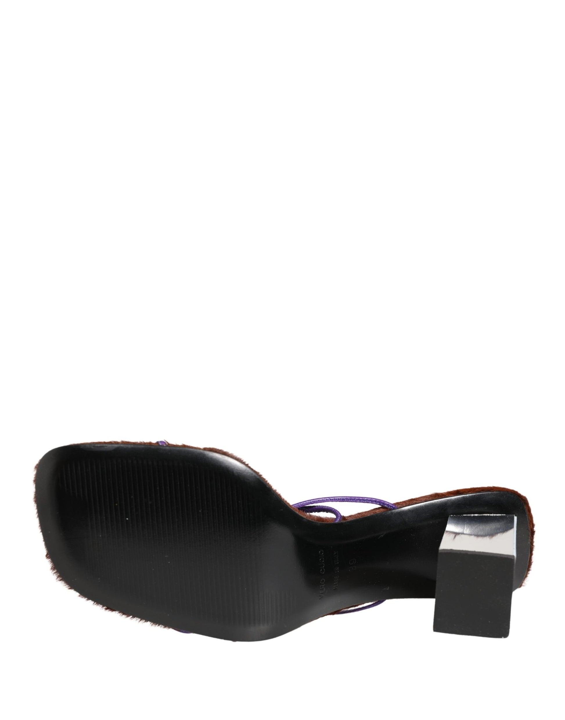 Dolce & Gabbana Silver Block Heels Slip On Sandals Shoes Curated Luxury Accessories by Orvyn