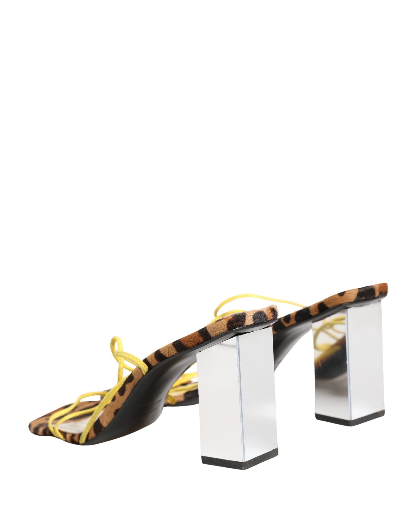 Dolce & Gabbana Multicolor Leather Block Heels Sandals Shoes Curated Luxury Accessories by Orvyn