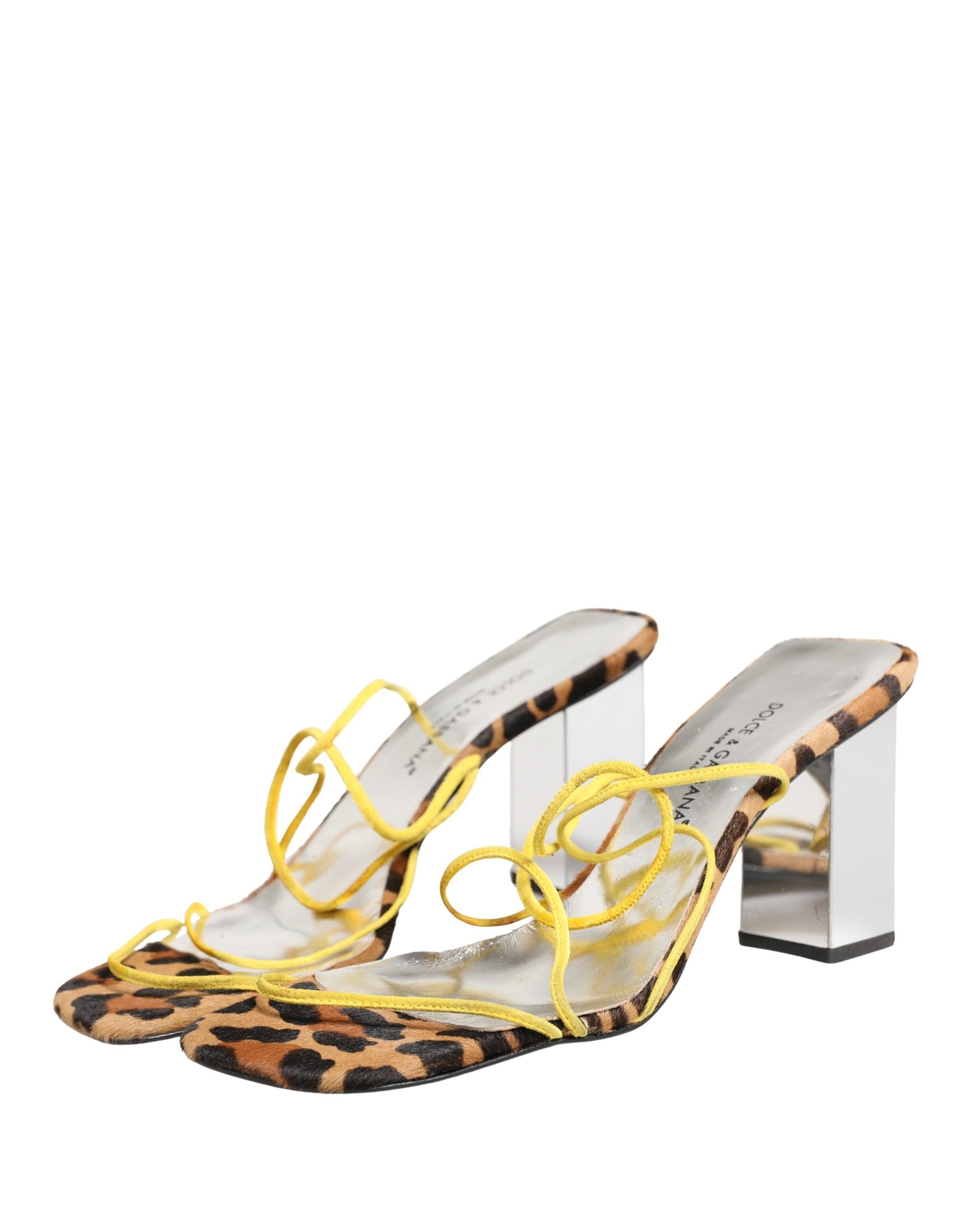 Dolce & Gabbana Multicolor Leather Block Heels Sandals Shoes Curated Luxury Accessories by Orvyn