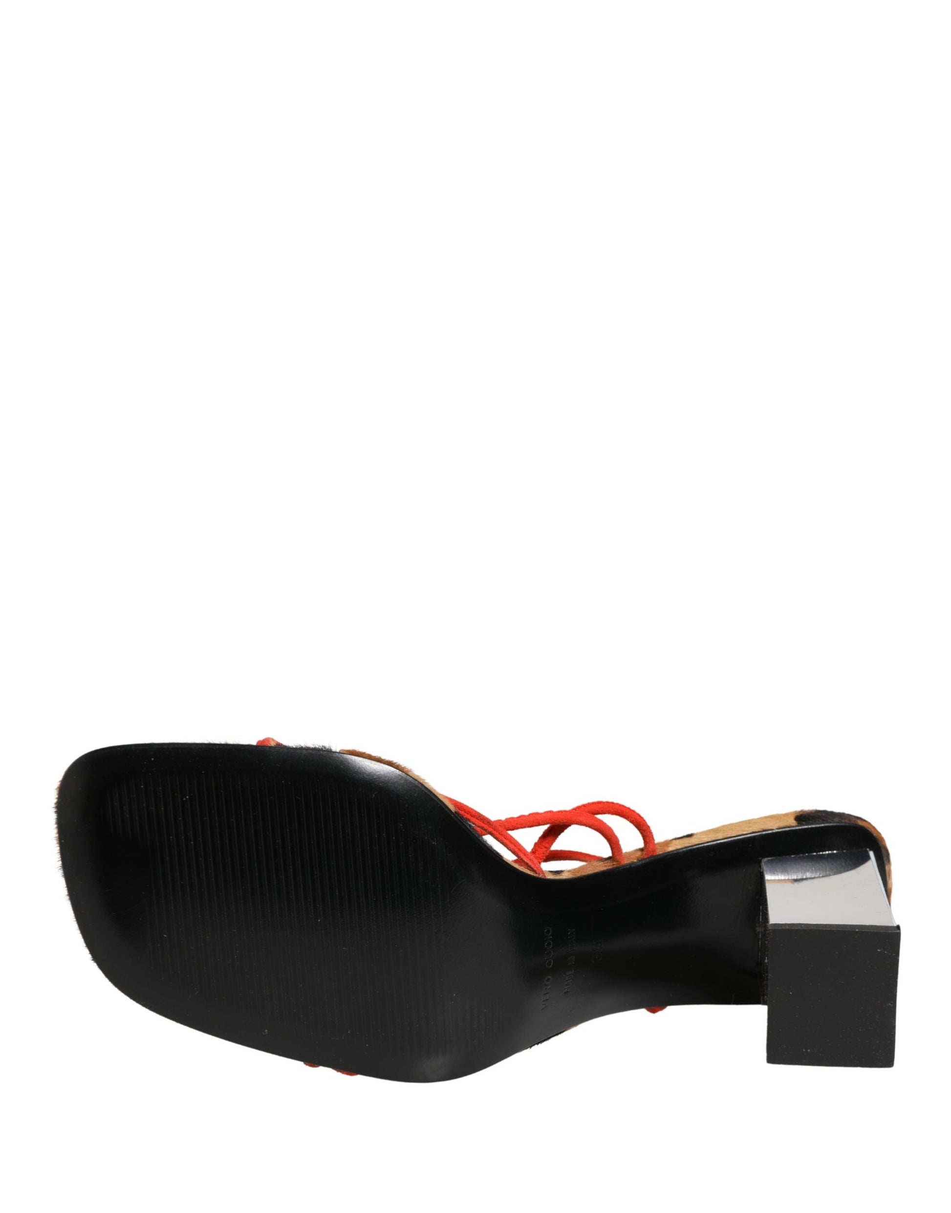 Dolce & Gabbana Multicolor Leather Block Heels Sandals Shoes Curated Luxury Accessories by Orvyn