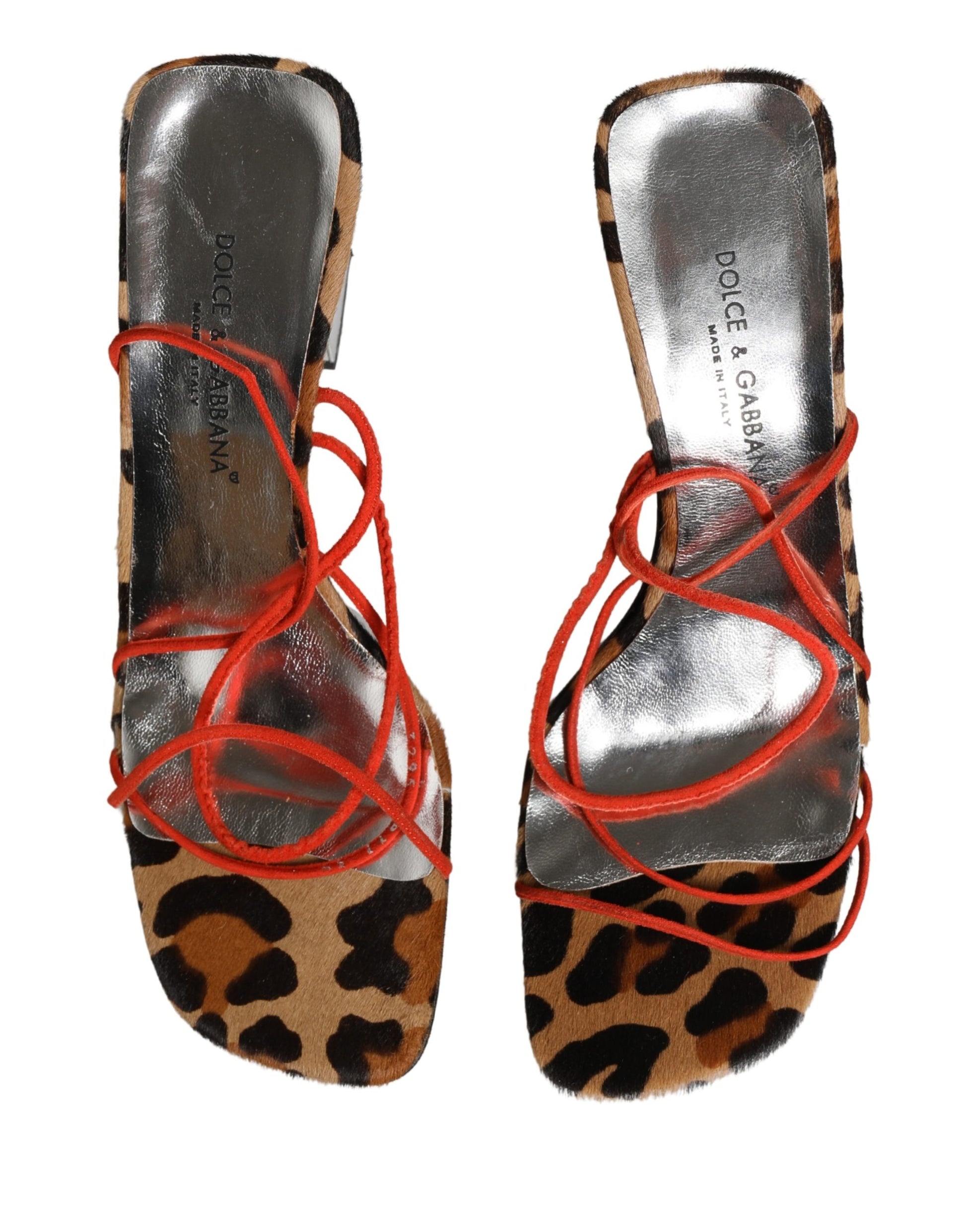 Dolce & Gabbana Multicolor Leather Block Heels Sandals Shoes Curated Luxury Accessories by Orvyn