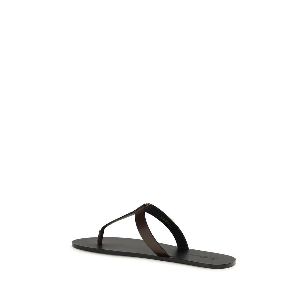 Saint Laurent Brown Babylone thong Sandals