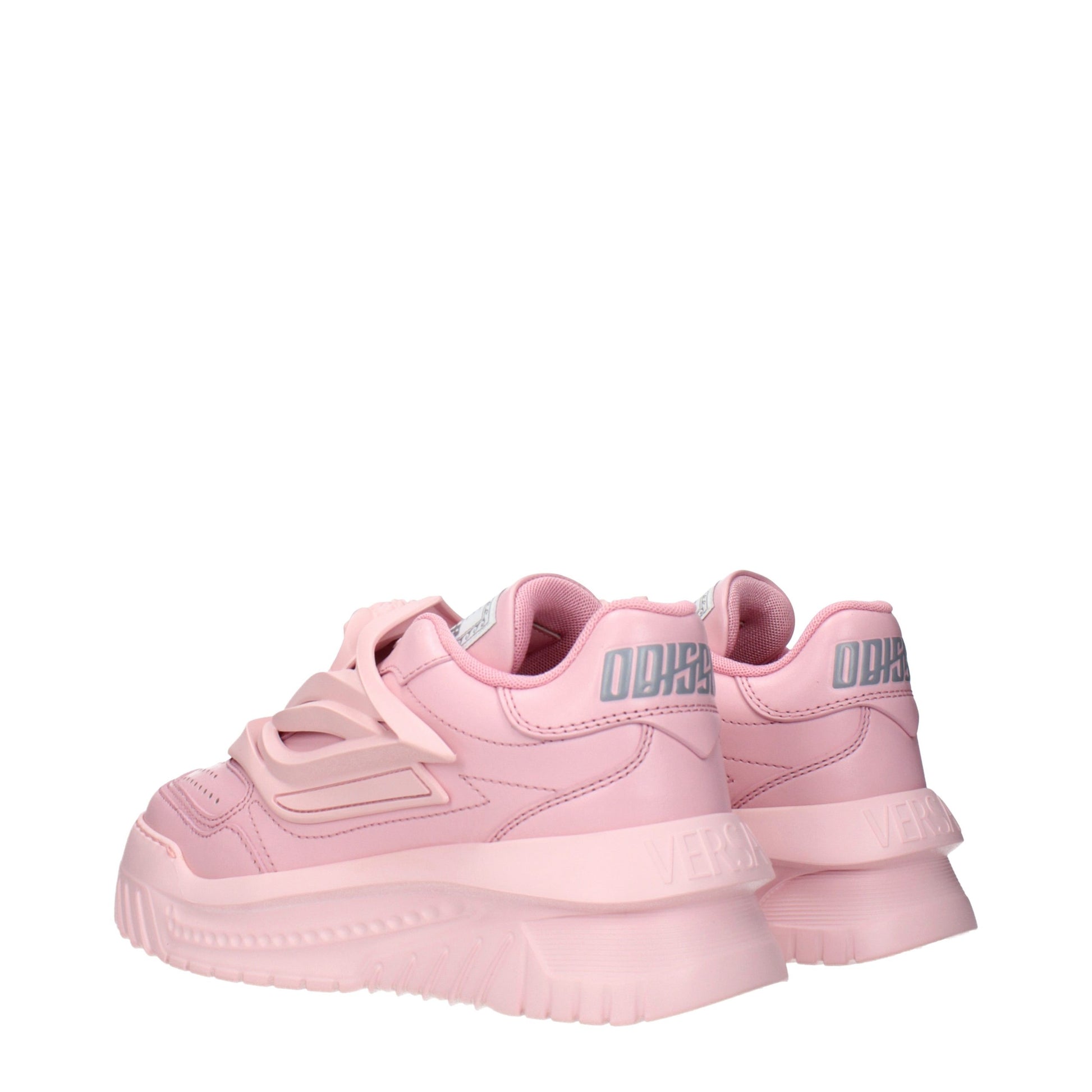 Versace Pink Leather Chunky Sneakers Curated Luxury Accessories by Orvyn
