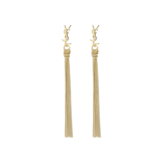 Saint Laurent Gold Brass Earrings Curated Luxury Accessories by Orvyn