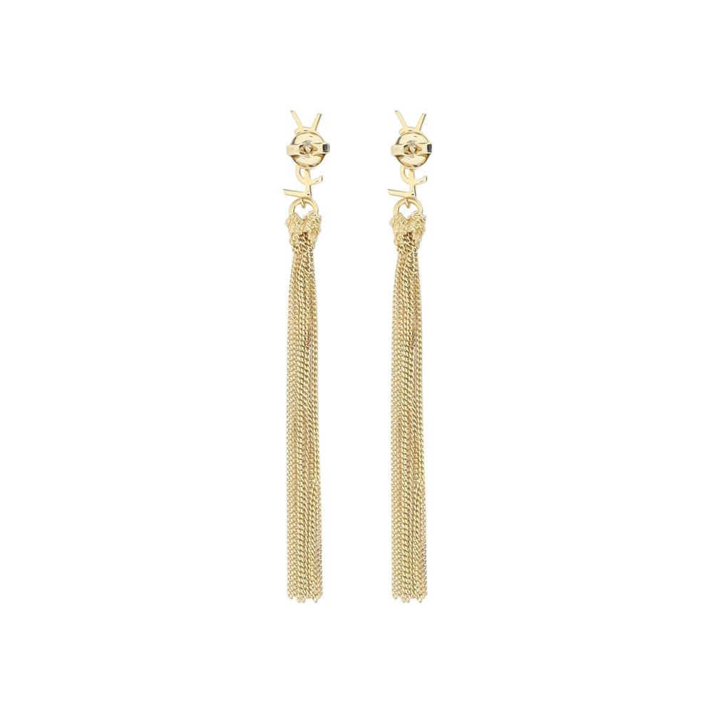 Saint Laurent Gold Brass Earrings Curated Luxury Accessories by Orvyn