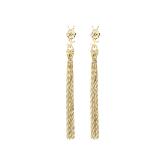 Saint Laurent Gold Brass Earrings Curated Luxury Accessories by Orvyn