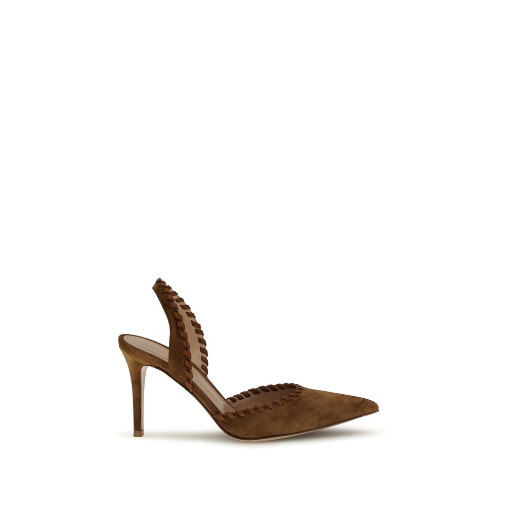 Gianvito Rossi Brown Calf Leather Bos Taurus High Heel Pumps Curated Luxury Accessories by Orvyn