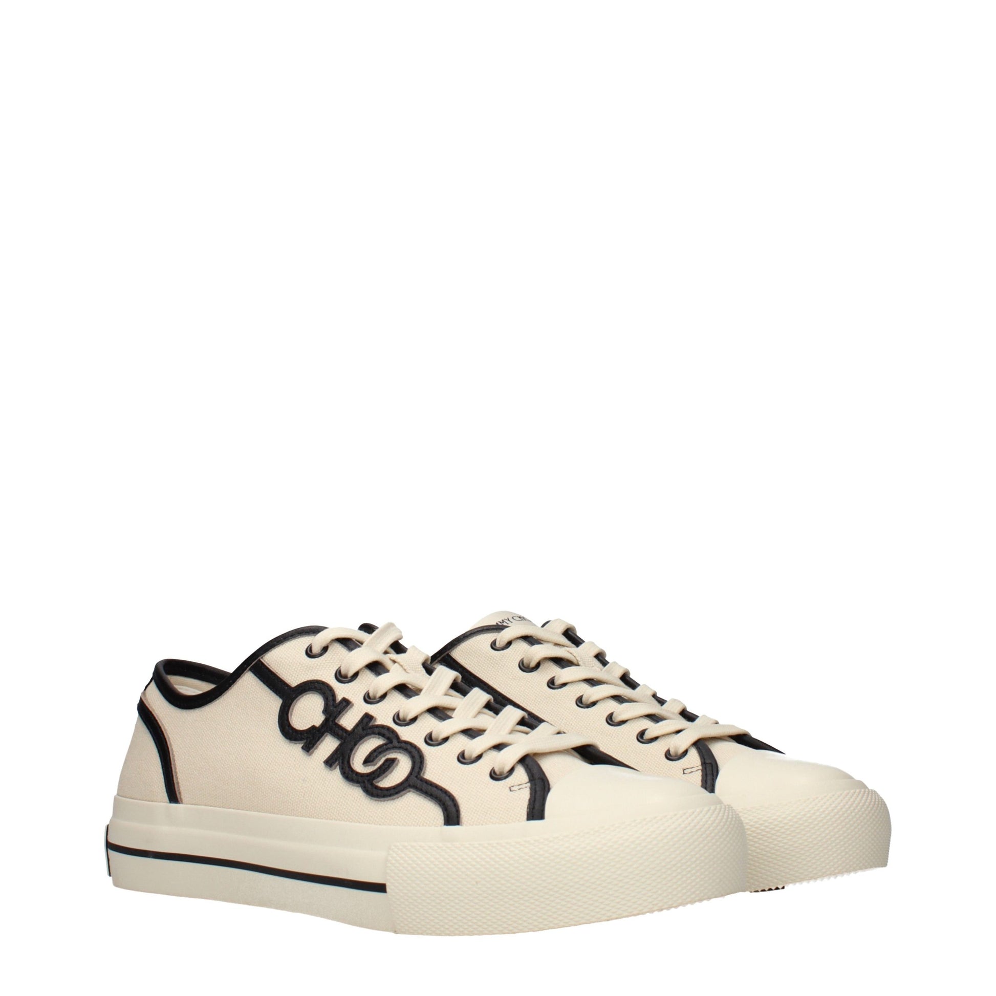 Jimmy Choo Beige Fabric Low Top Sneakers Curated Luxury Accessories by Orvyn