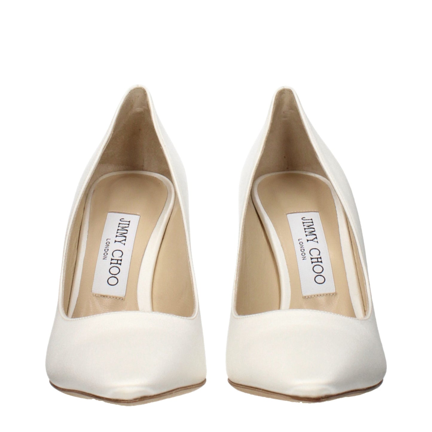 Jimmy Choo Beige Satin Platform Pumps Curated Luxury Accessories by Orvyn