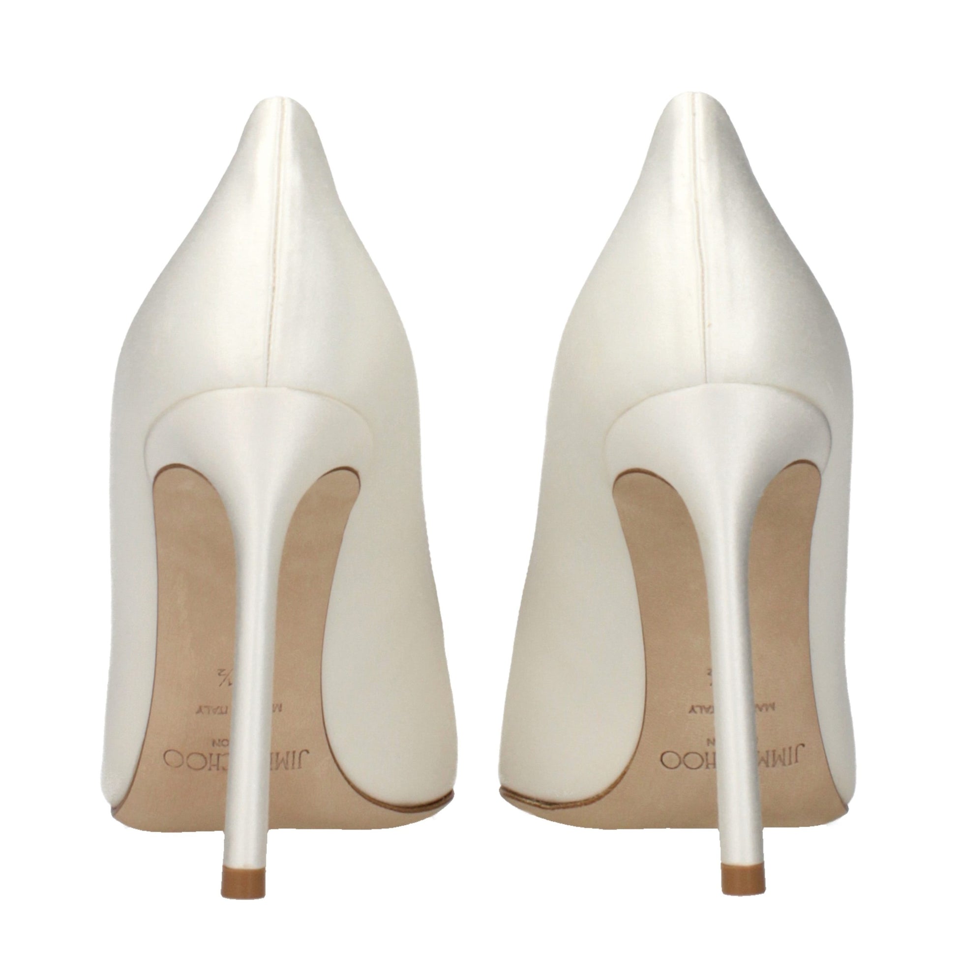 Jimmy Choo Beige Satin Platform Pumps Curated Luxury Accessories by Orvyn