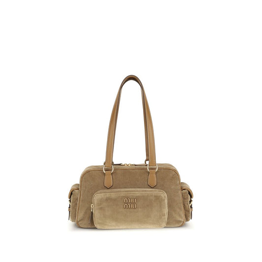 Miu Miu Beige Cotton Shoulder Bag Curated Luxury Accessories by Orvyn