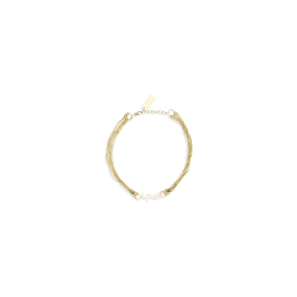 Saint Laurent Gold Brass Cassandre Tassel Bracelet