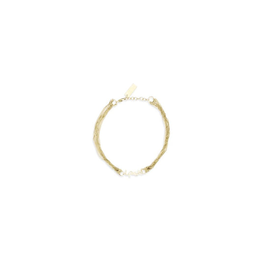 Saint Laurent Gold Brass Cassandre Tassel Bracelet