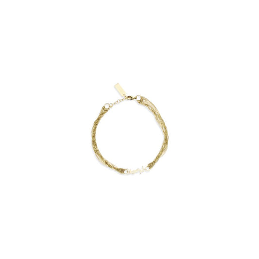 Saint Laurent Gold Brass Cassandre Tassel Bracelet