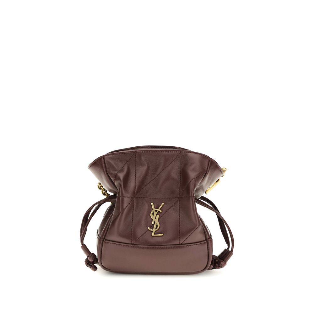 Saint Laurent Bordeaux Jamie Mini Leather Clutch Bag Curated Luxury Accessories by Orvyn