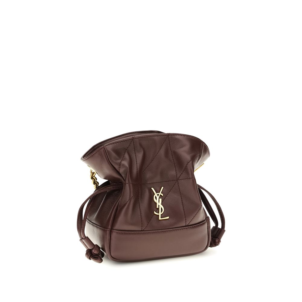 Saint Laurent Bordeaux Jamie Mini Leather Clutch Bag Curated Luxury Accessories by Orvyn
