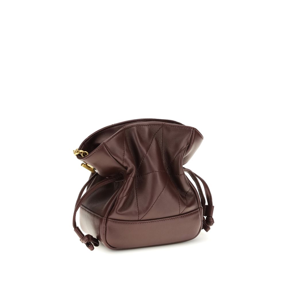Saint Laurent Bordeaux Jamie Mini Leather Clutch Bag Curated Luxury Accessories by Orvyn