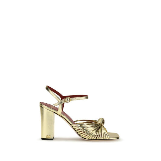 Valentino Garavani Gold Calf Leather Bos Taurus Platform Sandals Curated Luxury Accessories by Orvyn