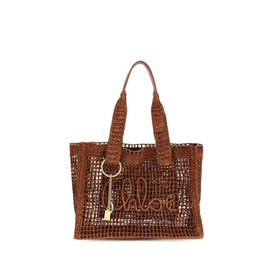 Chloé Brown Raffia Shoulder Bag Curated Luxury Accessories by Orvyn