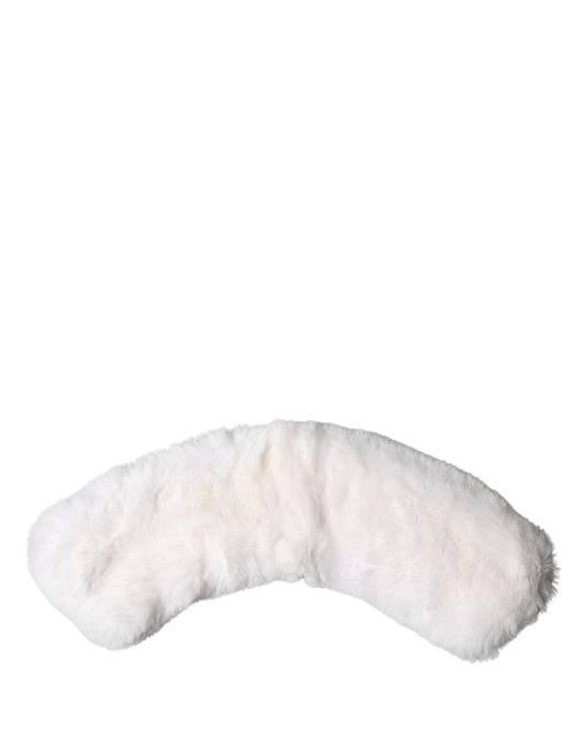 Dolce & Gabbana White Fur Shoulder Collar Wrap Shawl Scarf Curated Luxury Accessories by Orvyn