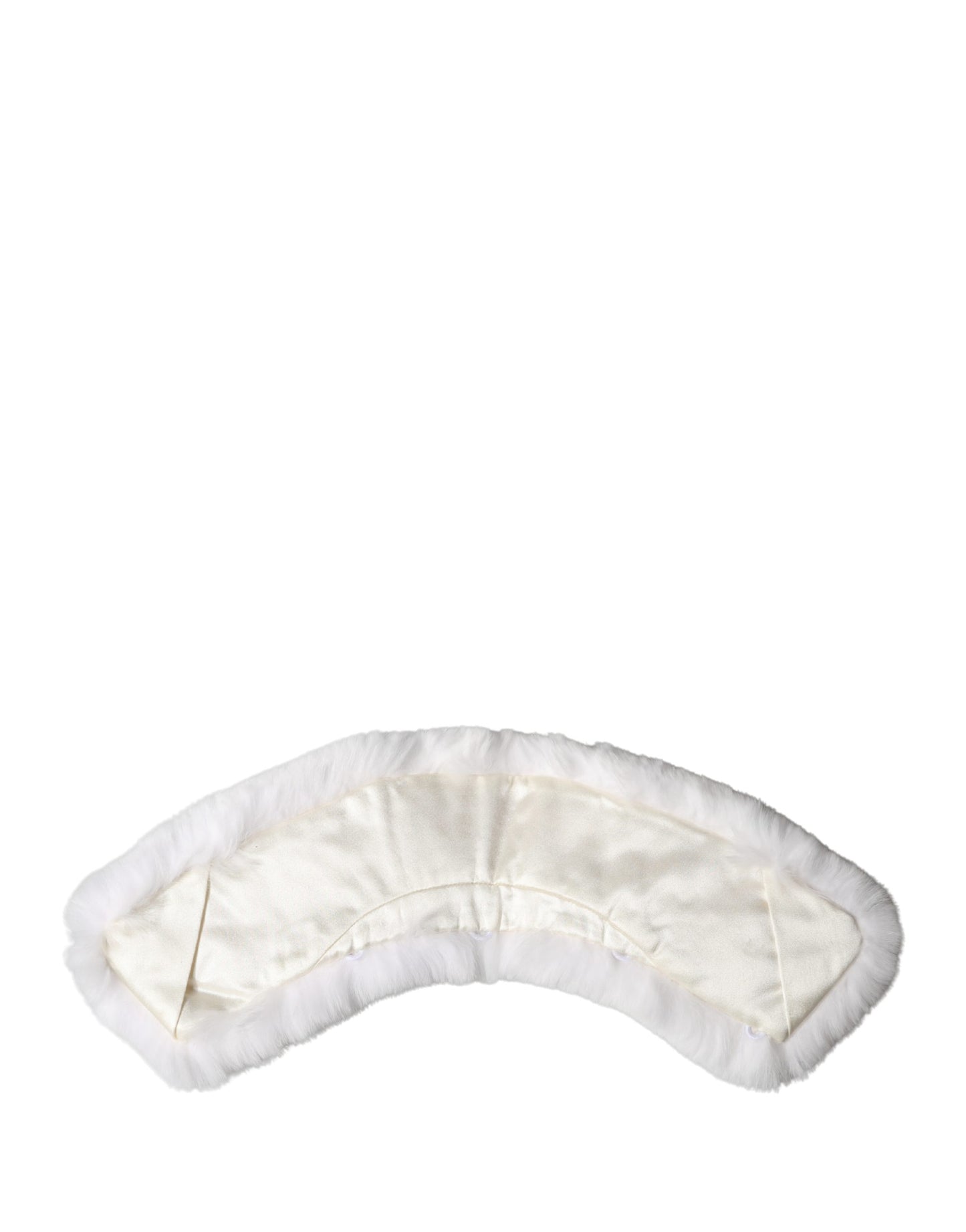 Dolce & Gabbana White Fur Shoulder Collar Wrap Shawl Scarf Curated Luxury Accessories by Orvyn