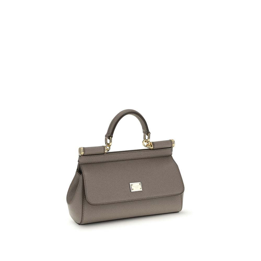 Dolce & Gabbana Gray Calf Leather Bos Taurus Handbag Curated Luxury Accessories by Orvyn