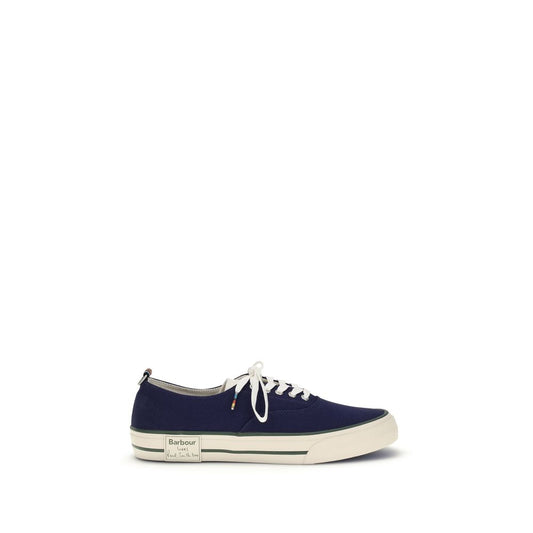 Barbour Blue Cotton Low Top Sneakers Curated Luxury Accessories by Orvyn