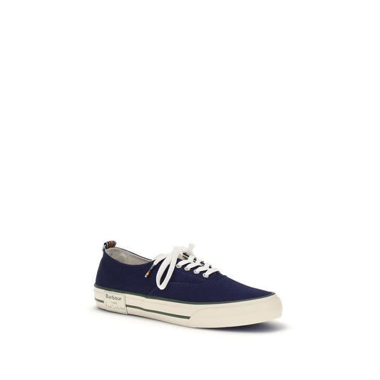 Barbour Blue Cotton Low Top Sneakers Curated Luxury Accessories by Orvyn