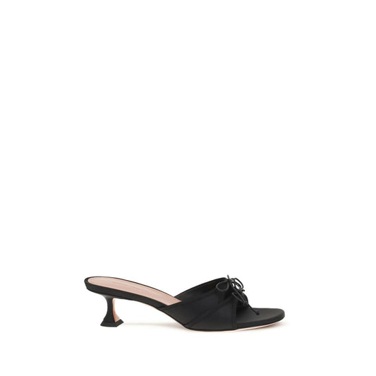 Amina Muaddi Black Silk Sandals Curated Luxury Accessories by Orvyn