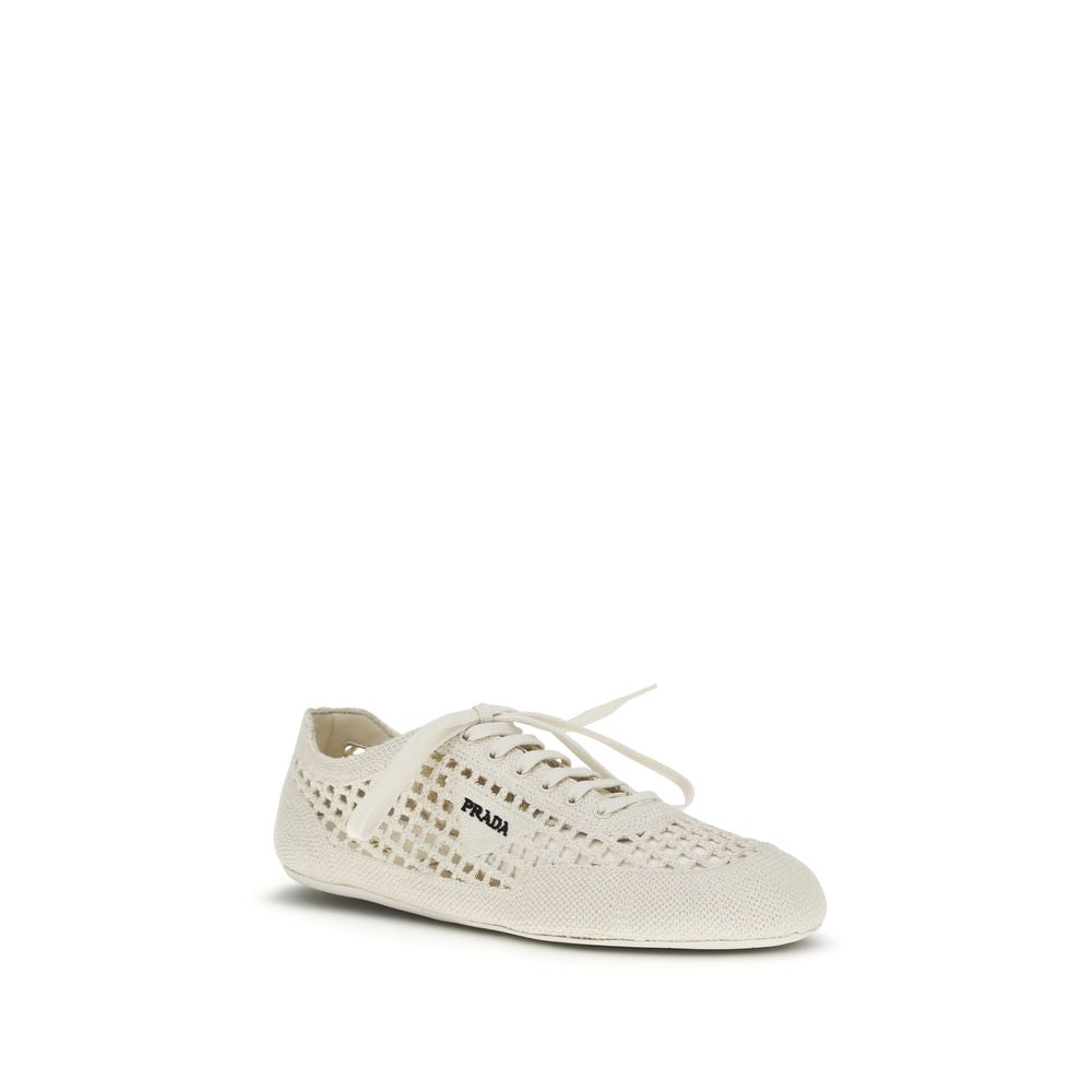 Prada Beige Fabric Low Top Sneakers Curated Luxury Accessories by Orvyn