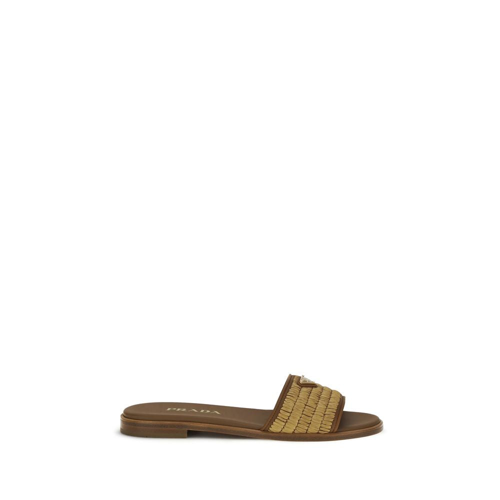 Prada Brown Raffia Slippers Curated Luxury Accessories by Orvyn