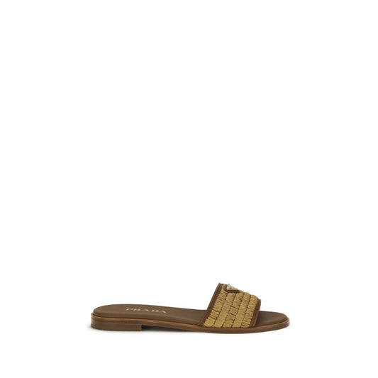 Prada Brown Raffia Slippers Curated Luxury Accessories by Orvyn
