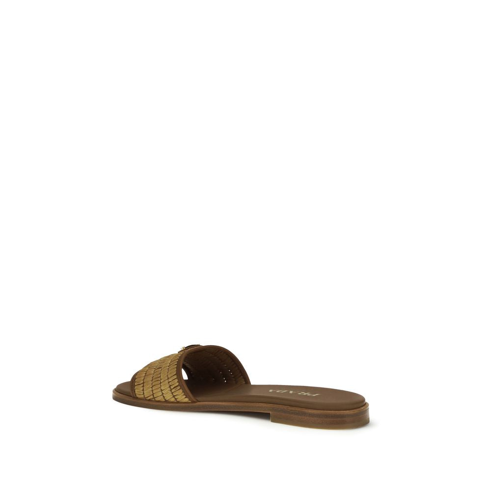 Prada Brown Raffia Slippers Curated Luxury Accessories by Orvyn