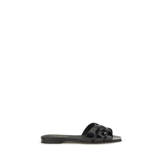 Saint Laurent Black Tribute patent leather Sandals